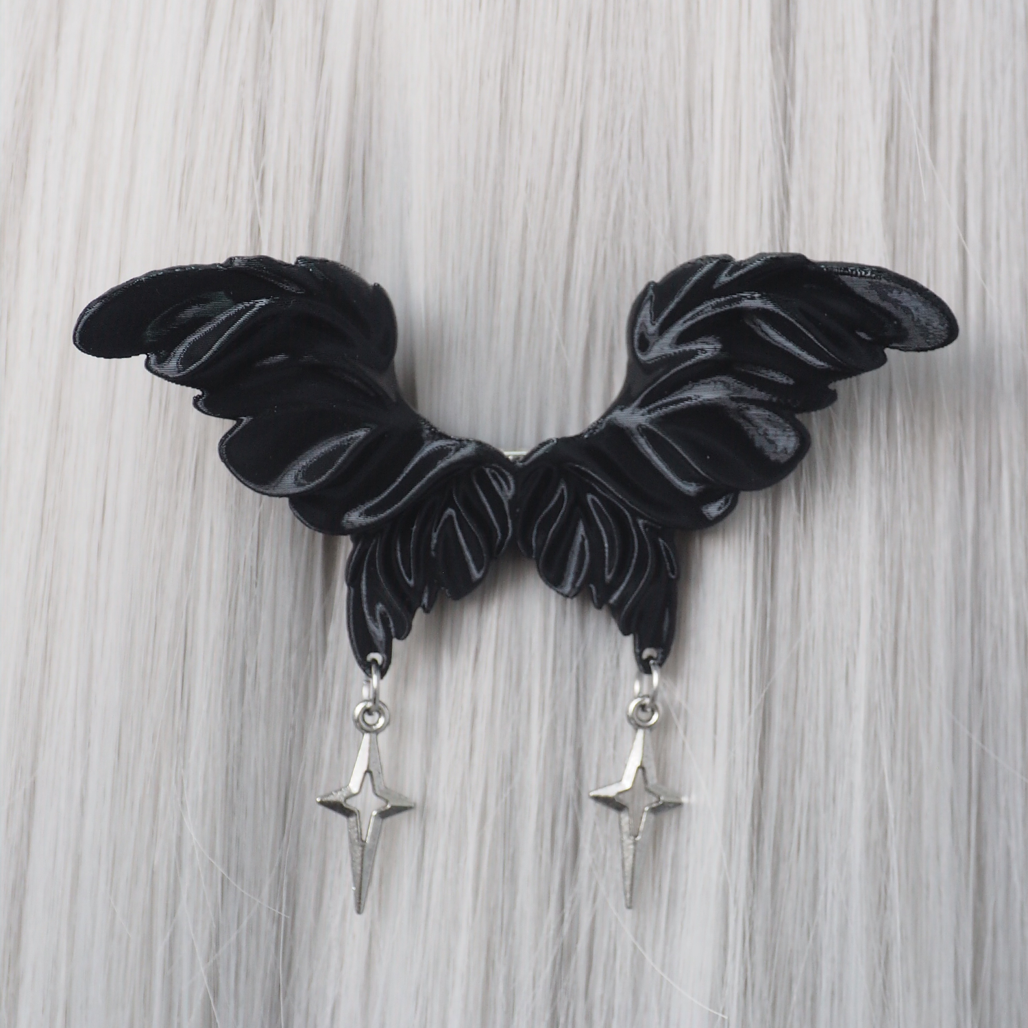 Angel Wing Butterfly Hair Clip - White Large view 5