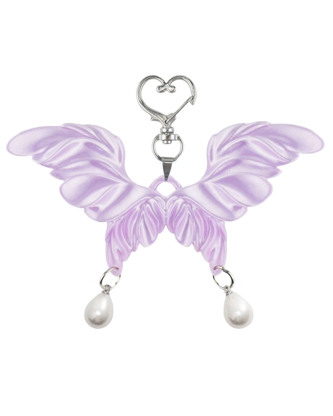 Angel Wing Butterfly Charm Keychain - Lavender