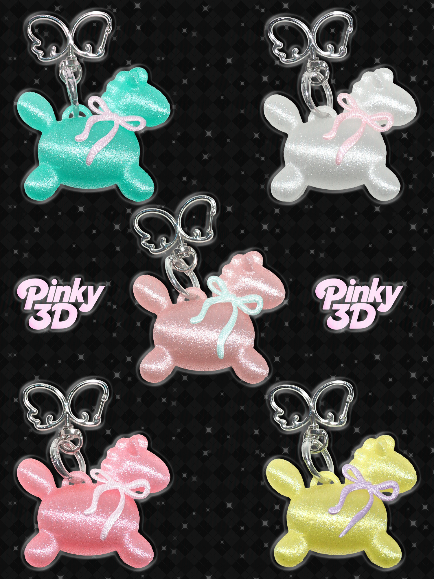 Bubble Pony Keychain - Green view 2