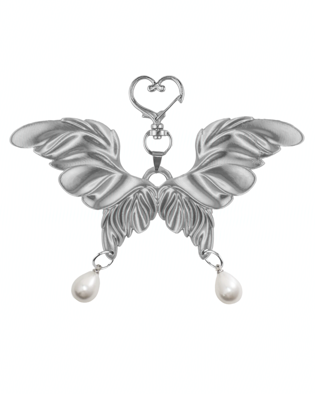Angel Wing Butterfly Charm Keychain - White view 9
