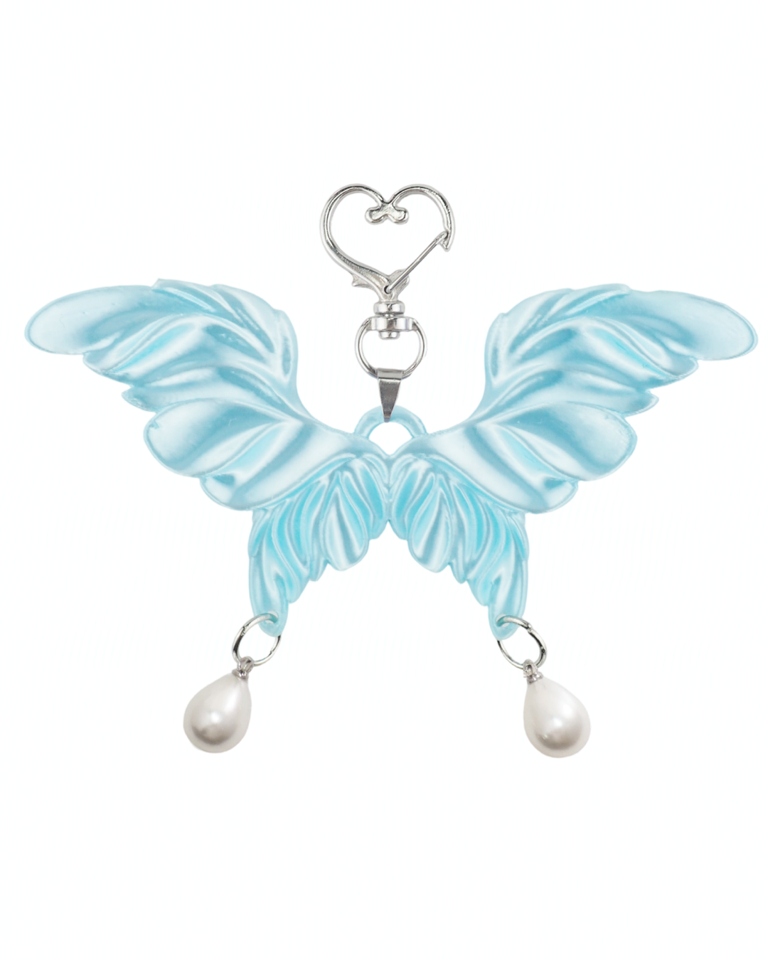Angel Wing Butterfly Charm Keychain - silver view 6